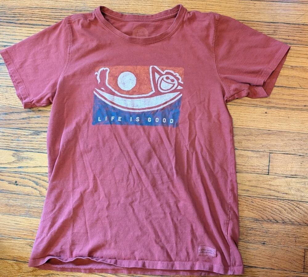 Life Is Good Crusher T Shirt Hammock Block Women's Medium